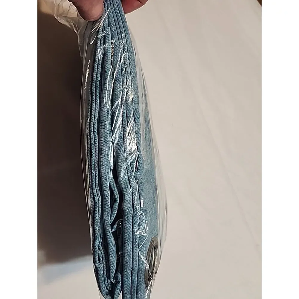 ATI Home Bella Sheer Grommet Curtain Blue 2 Panels Length 96
